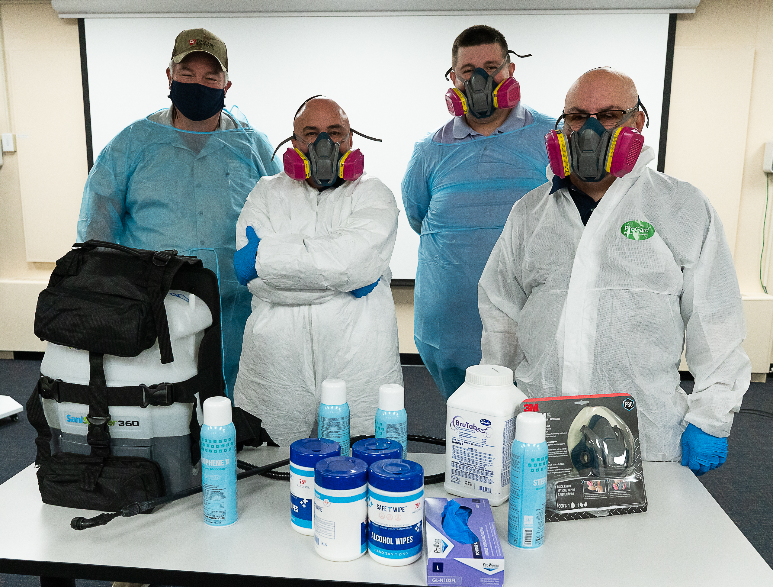 Cleaning crew on the job